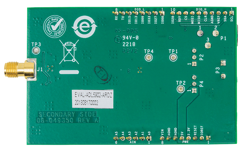 EVAL-ADL5902-ARDZ Evaluation Board - Bottom View