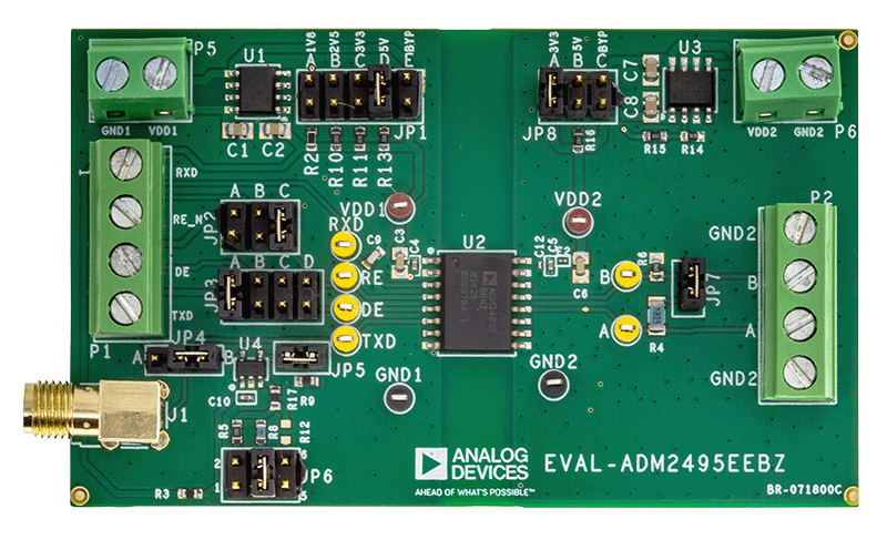 EVAL-ADM2495E Board Photo Top View