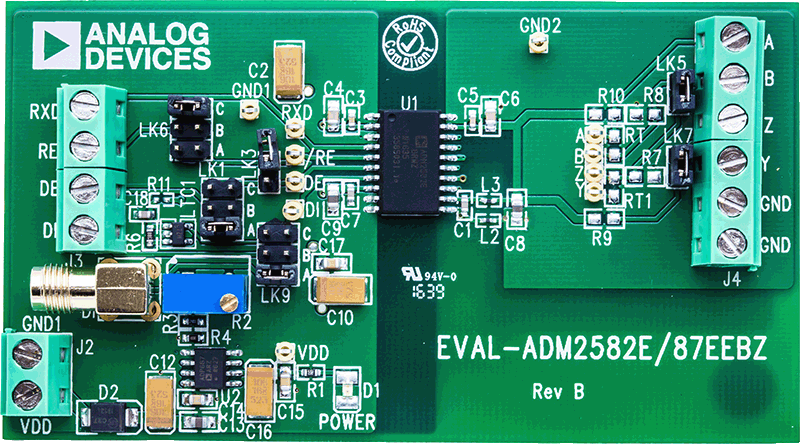 ADM2582E Evaluation Board - Top View
