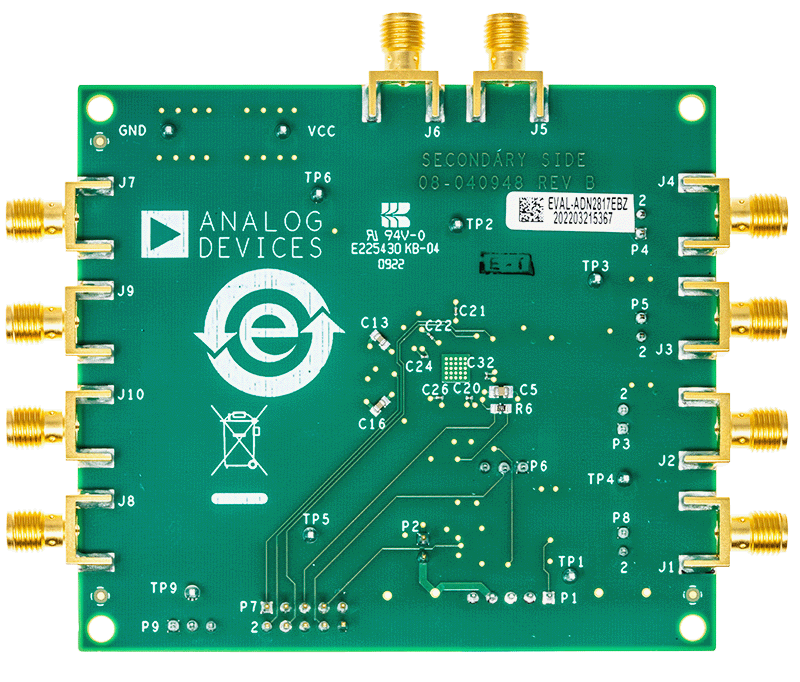 EVAL-ADN2817EBZ Evaluation Board - Bottom View