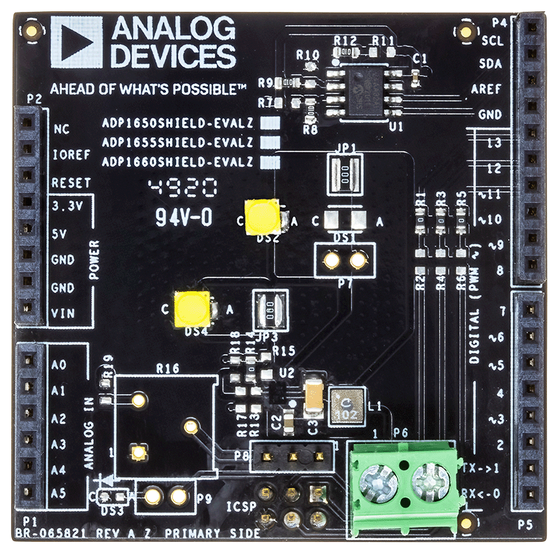 ADP1660SHIELD-EVALZ Evaluation Board - Top View