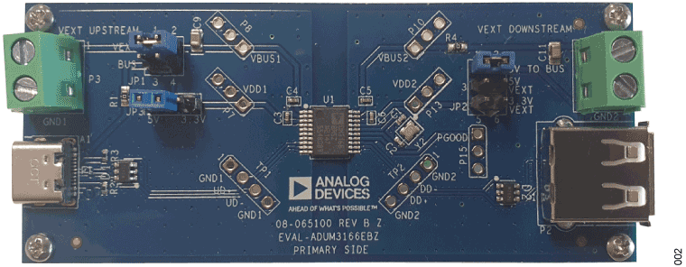 EVAL-ADuM3166EBZ Evaluation Board - Top View
