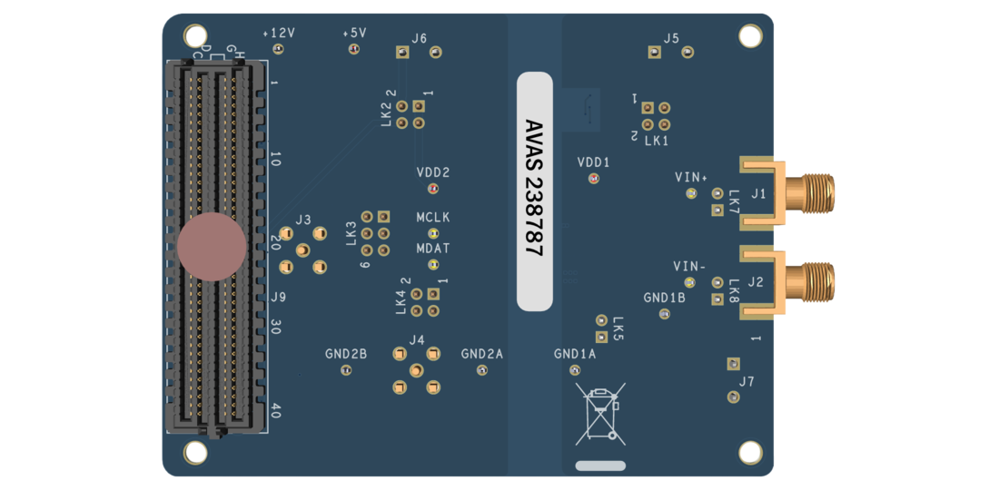 EVAL-ADUM7811 Evaluation Board Bottom View