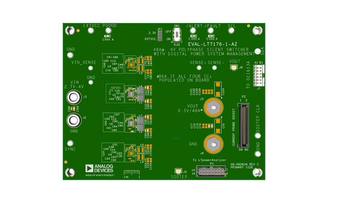 EVAL-LT7176-1-AZ Evaluation Board Top View