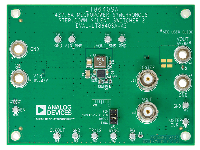 EVAL-LT8640SA-AZ Board Photo Top View
