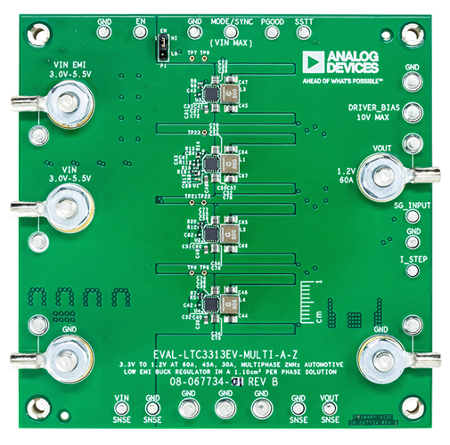 EVAL-LTC3313EV-MULTI-A-Z Evaluation Board - Top View