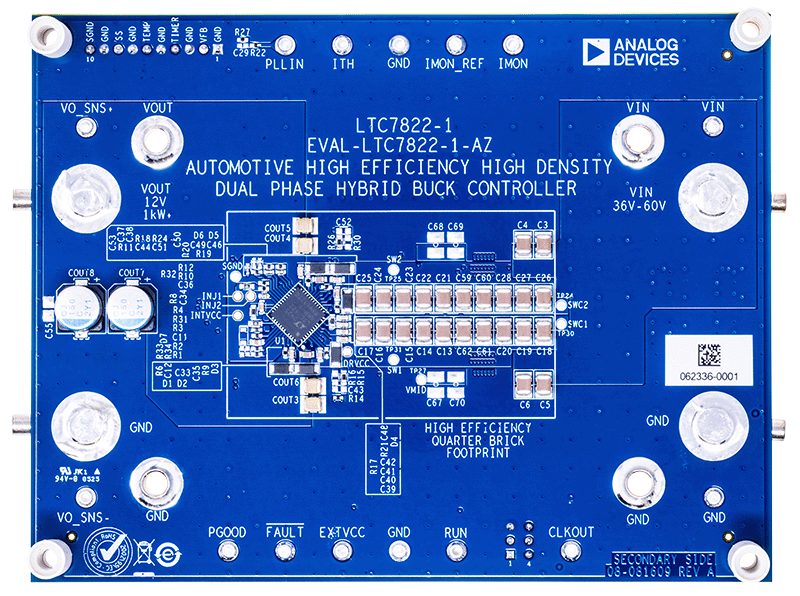 EVAL-LTC7822-1-AZ Board Photo Bottom View