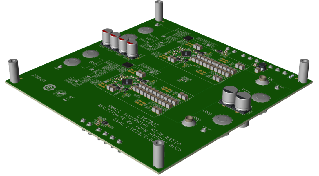 EVAL-LTC7822-BZ Bottom Angle Evaluation Board