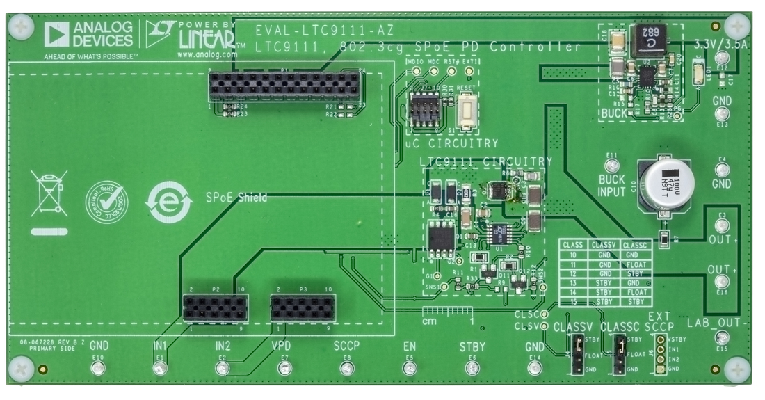 EVAL-LTC9111-AZ Board Photo Top View