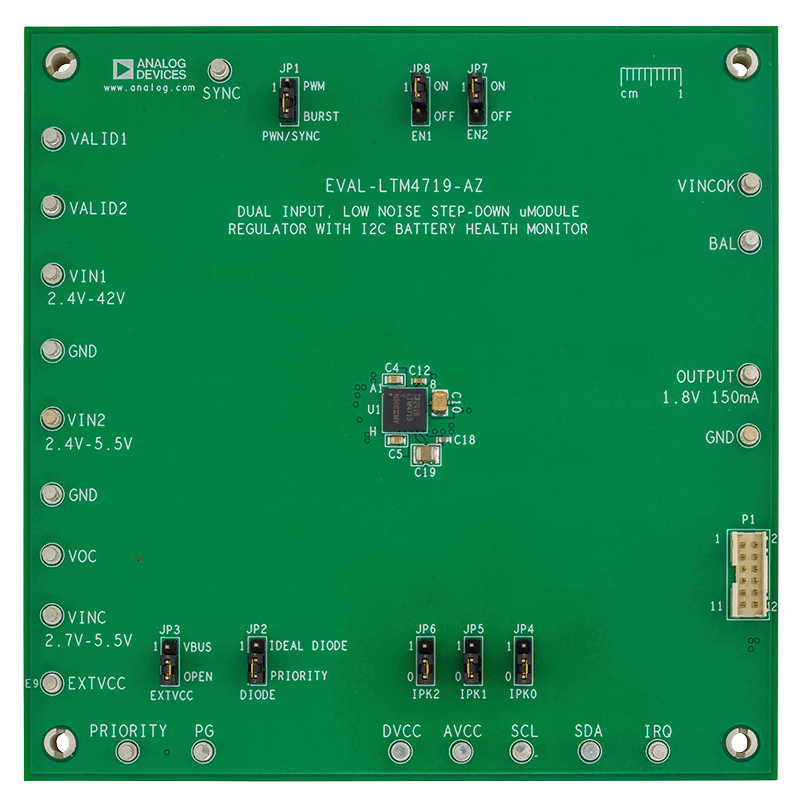 EVAL-LTM4719-AZ Board Photo Top View
