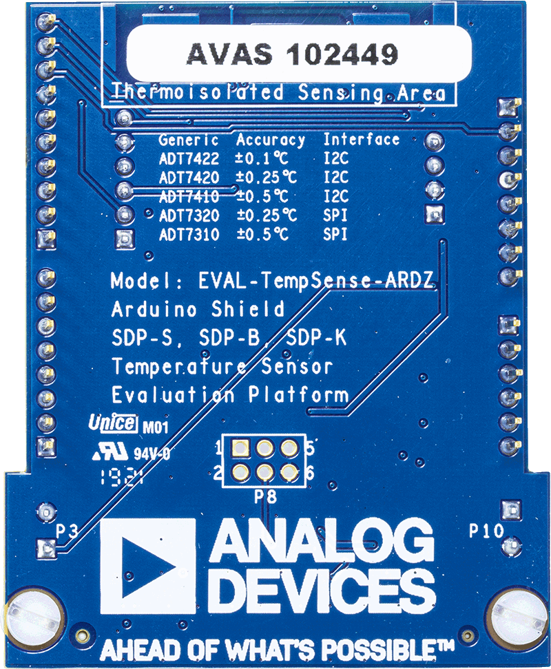 AD-EthernetAPLDevice-SL TempSense 1 Evaluation Board Top View