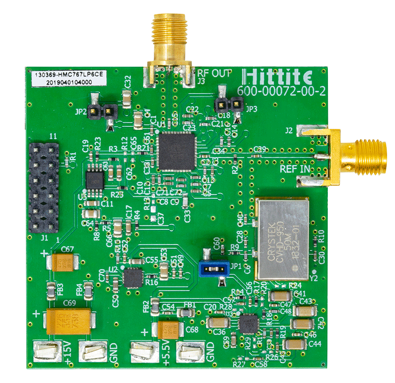 HMC767 Evaluation Board - Top View