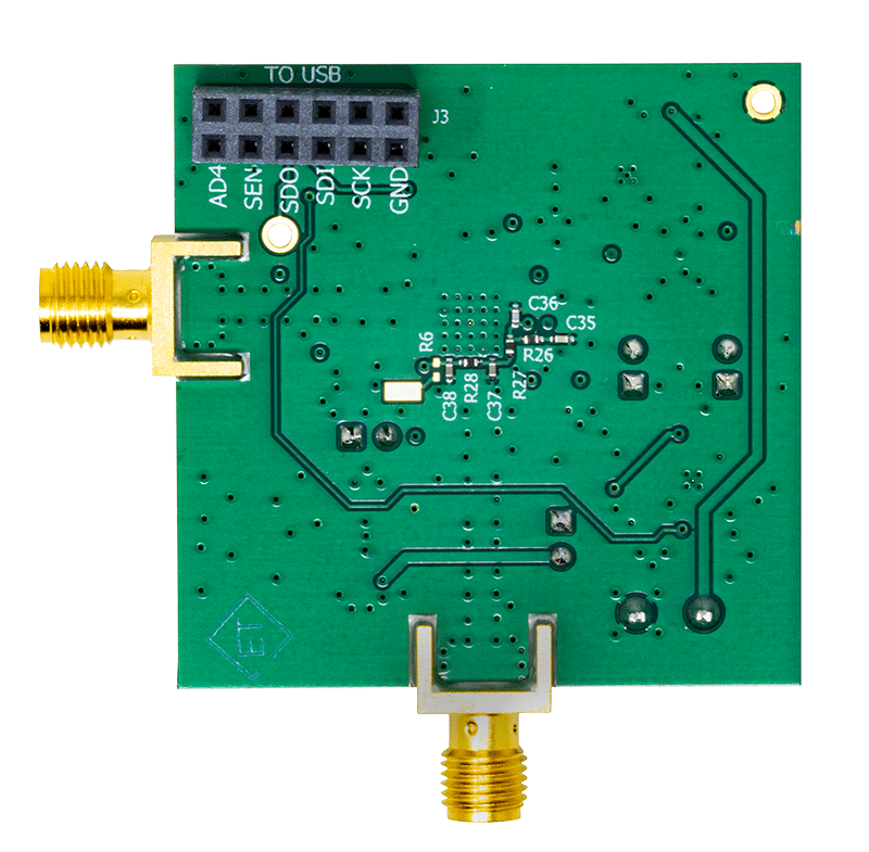 HMC820 Evaluation Board - Bottom View