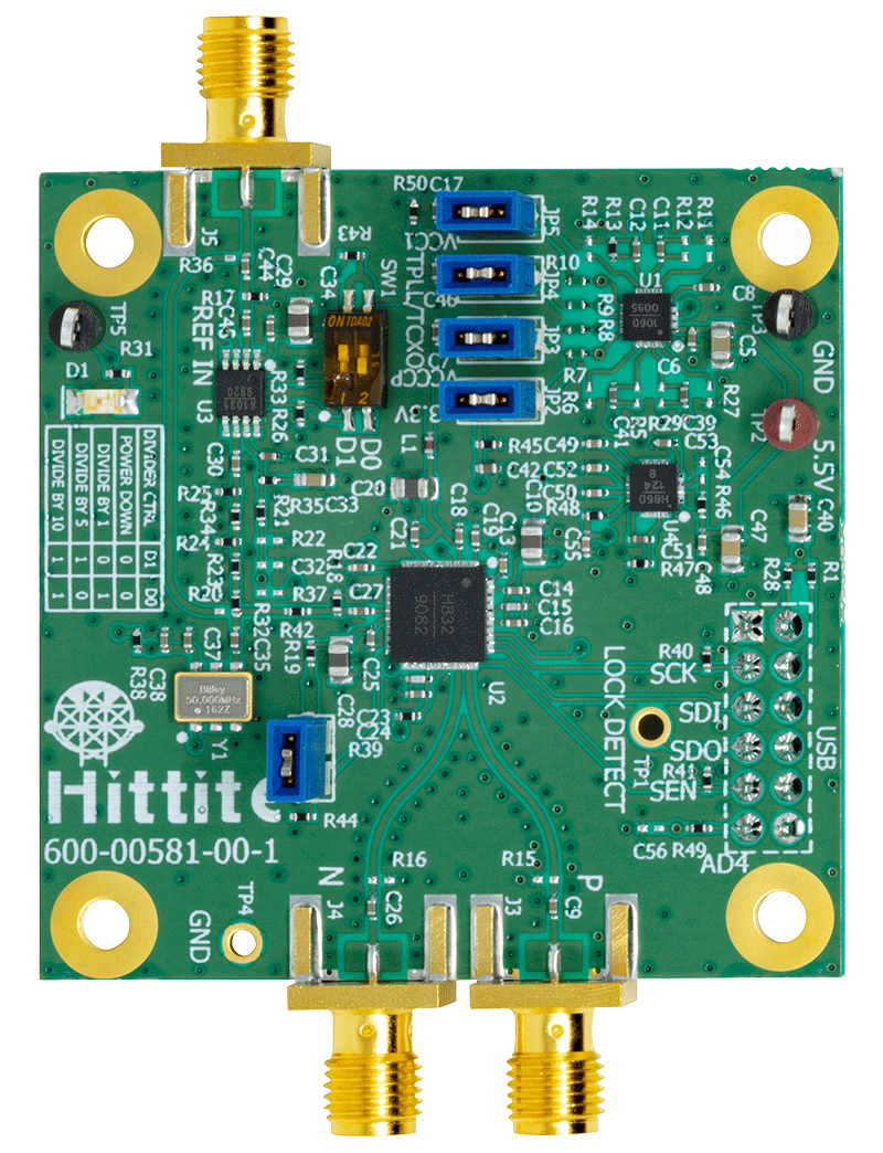 HMC832 Evaluation Board - Top View