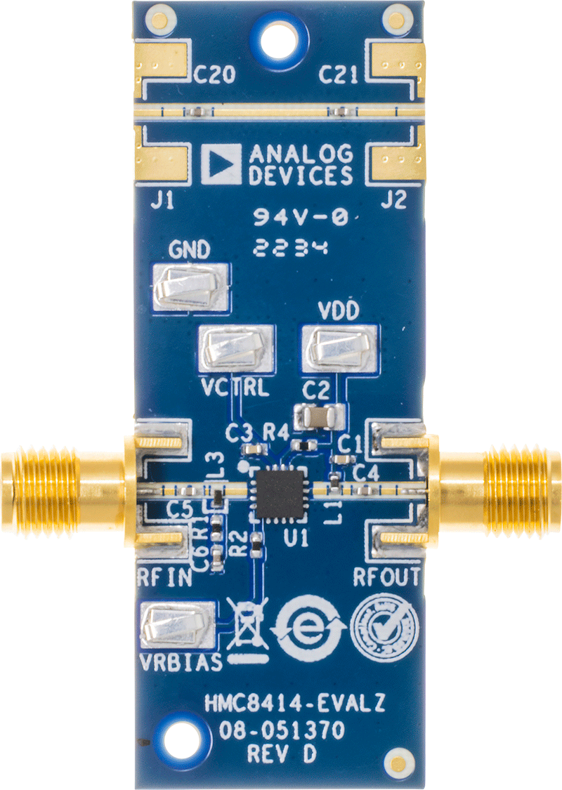HMC8414 Evaluation Board - Top