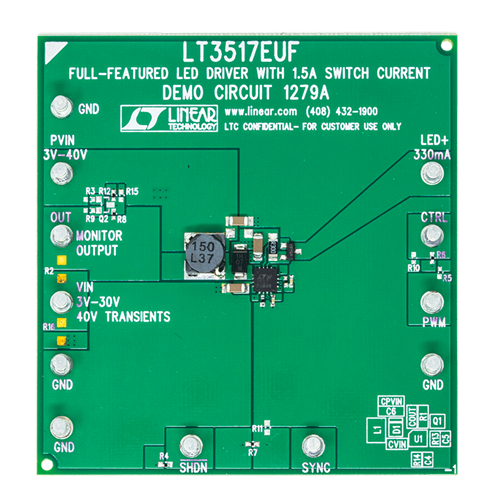 DC1279A Evaluation Board - Top View