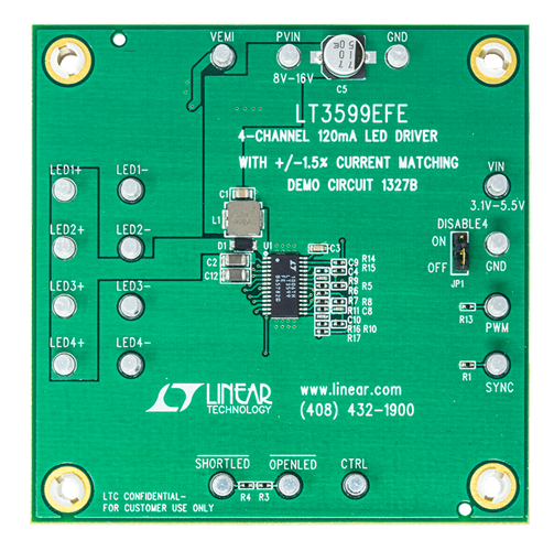 DC1327B Evaluation Board - Top View