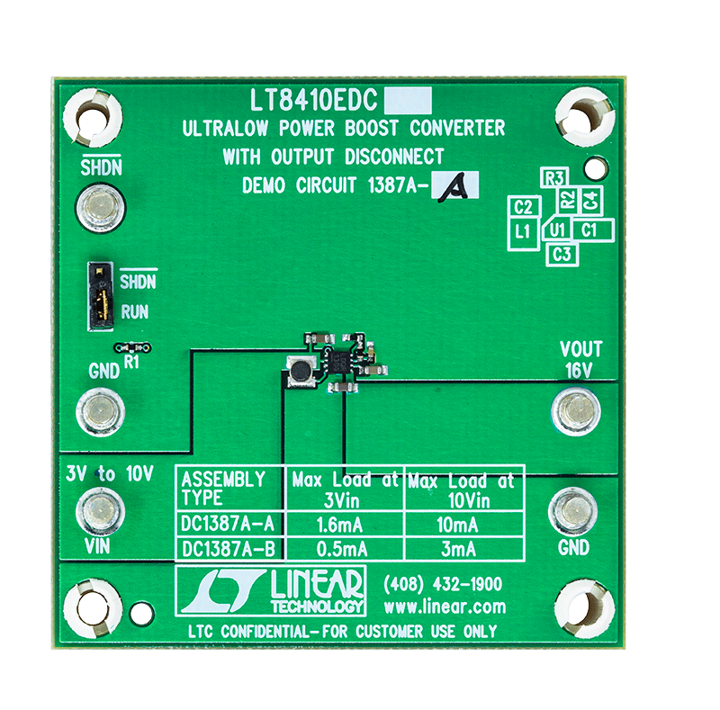 DC1387A-A Evaluation Board - Top View
