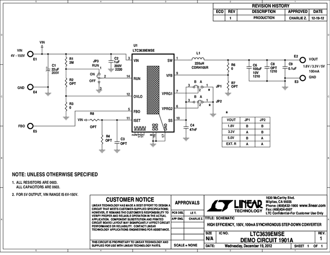 DC1901A - Schematic