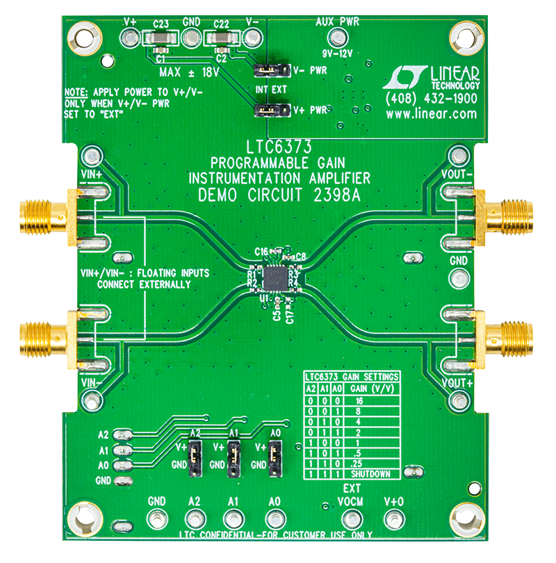 DC2398A  Evaluation Board - Top View