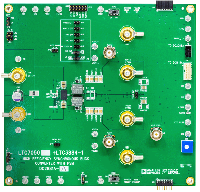 DC2881A-A Evaluation Board - Top View