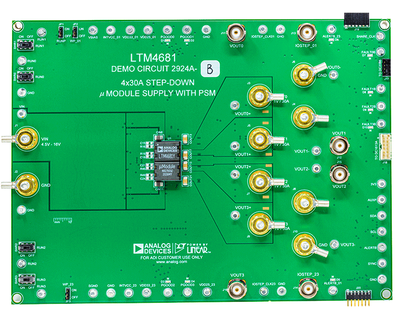 DC2924A-B Evaluation Board - Top View