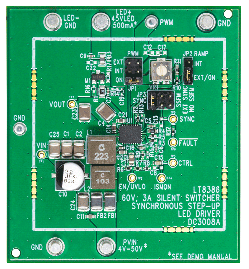 DC3008A Evaluation Board - Top View