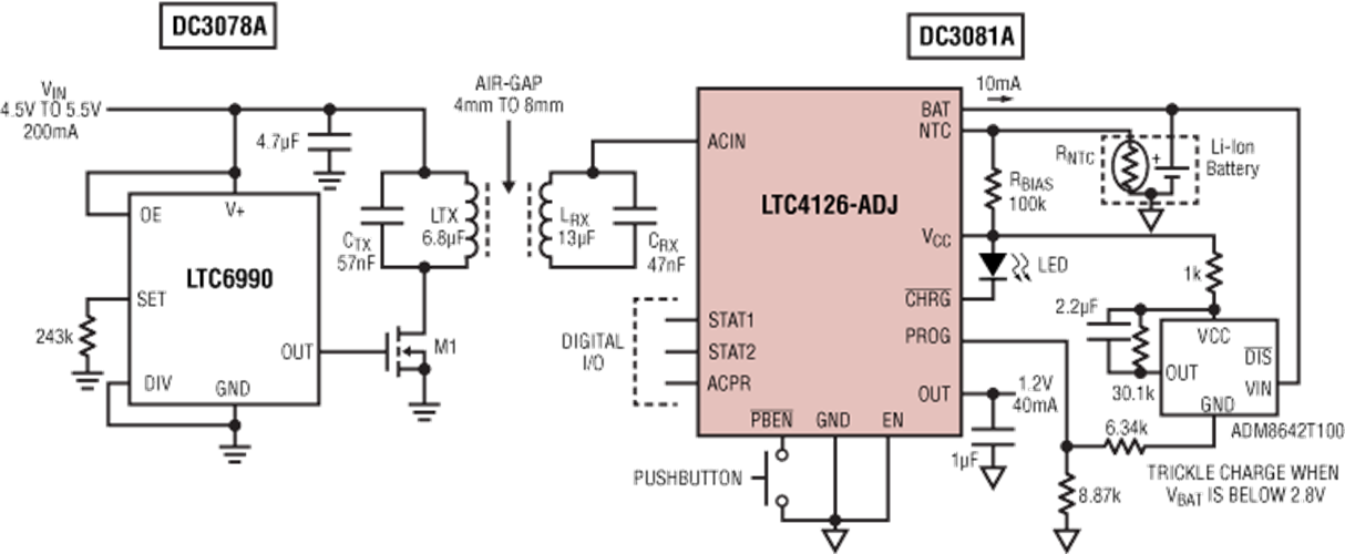 10mA Wireless Charging System Using DC3078A and DC3081A