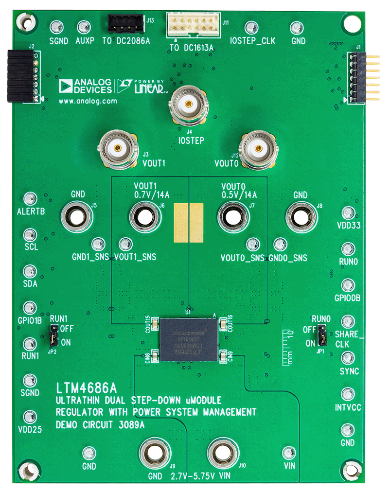 DC3089A Evaluation Board - Top View