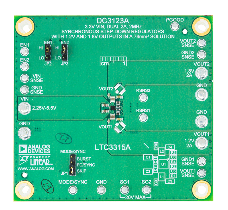 DC3123A Evaluation Board - Top View
