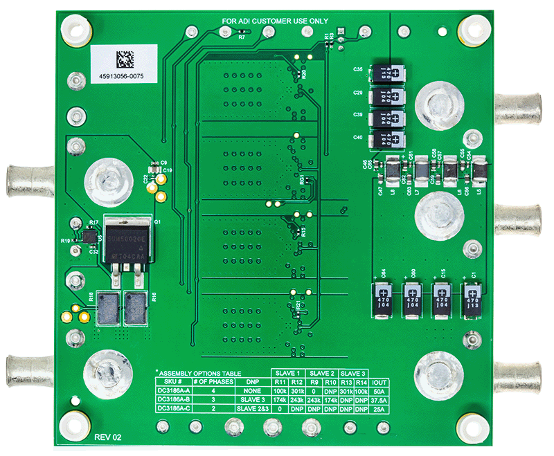 DC3186A-A Evaluation Board - Bottom View