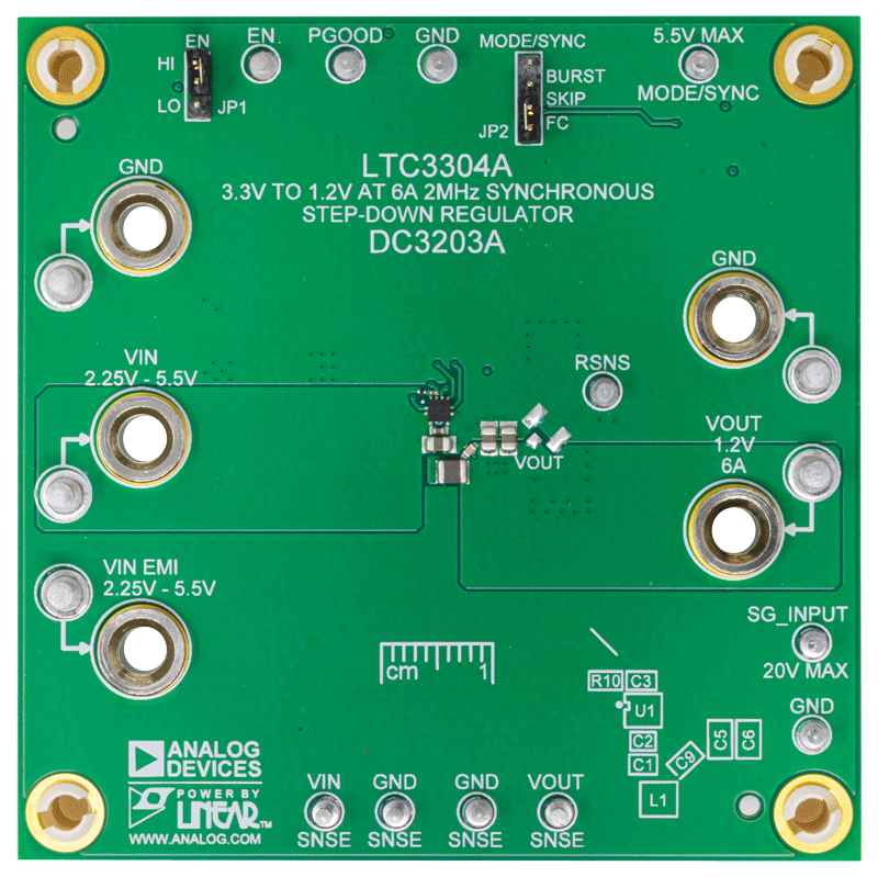 DC3203A Evaluation Board - Top View