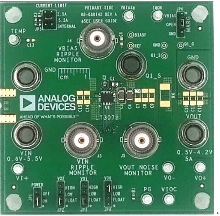 EVAL-LT3078-AZ Evaluation Board Top View