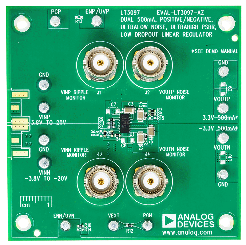 EVAL-LT3097-AZ Evaluation Board - Top View