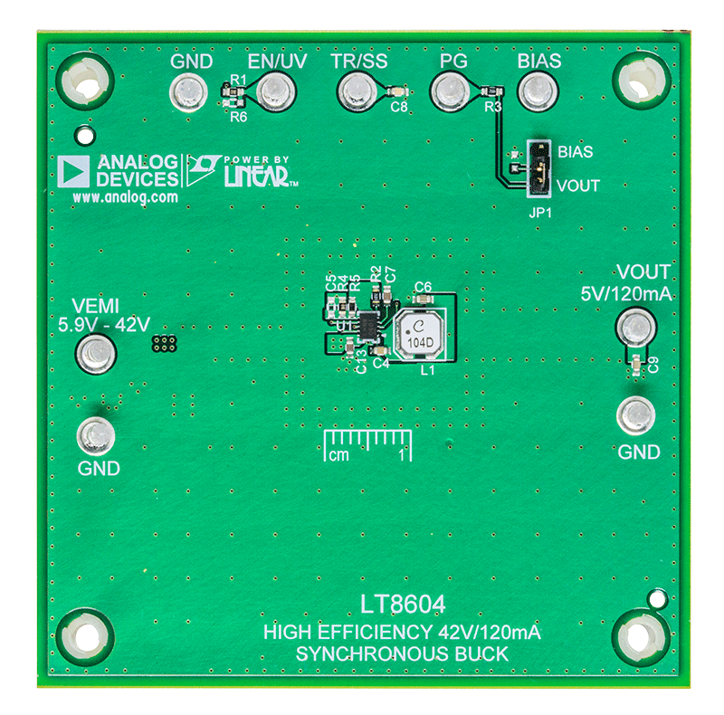 LT8604 Evaluation Board - Top View