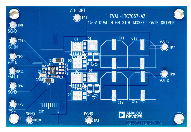 EVAL-LTC7067-AZ Evaluation Board - Top View