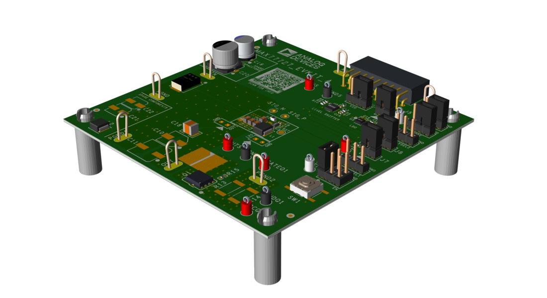 MAX77727EVKIT Evaluation Board Angle View