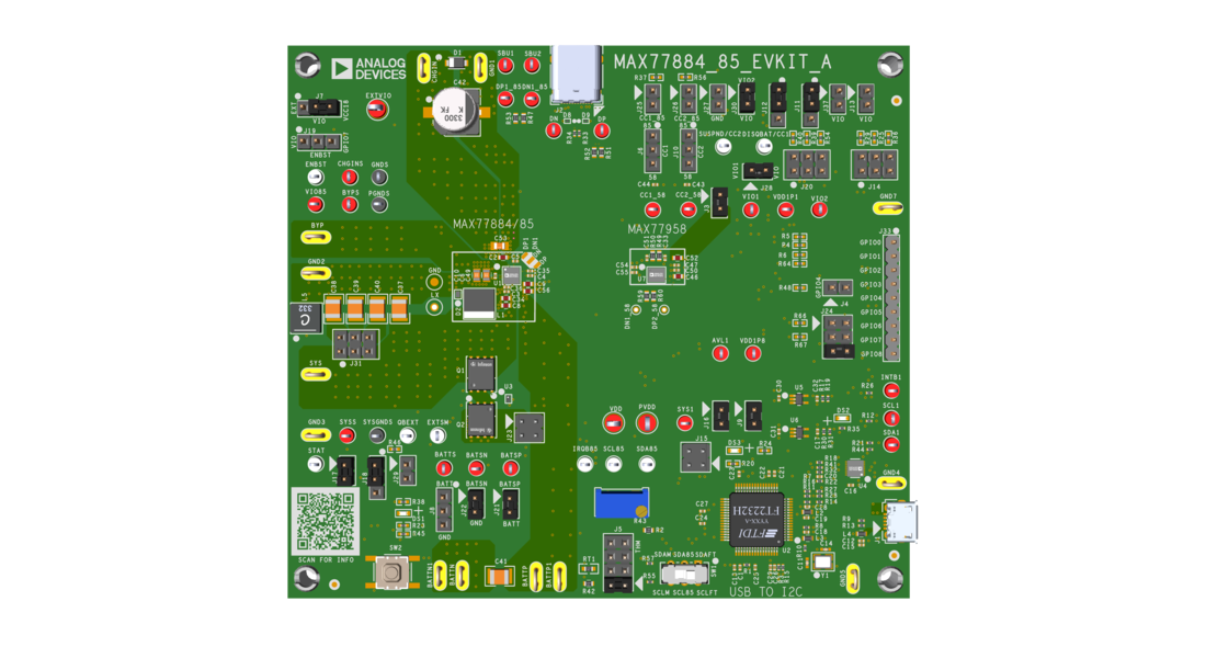 MAX77885AEVKIT Board Photo Top View