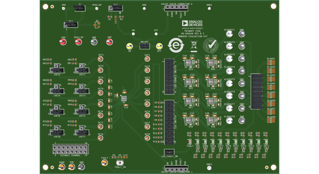 ADM6840EVKIT Evaluation Board Top View