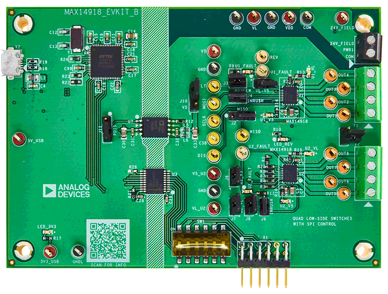 MAX14918EVKIT Board Photo Top View