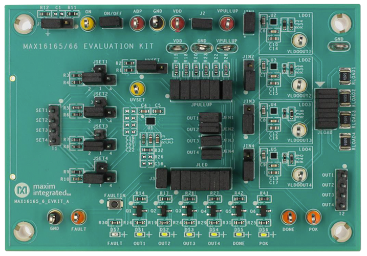 MAX16165EVKIT, MAX16166EVKIT: Board Photo
