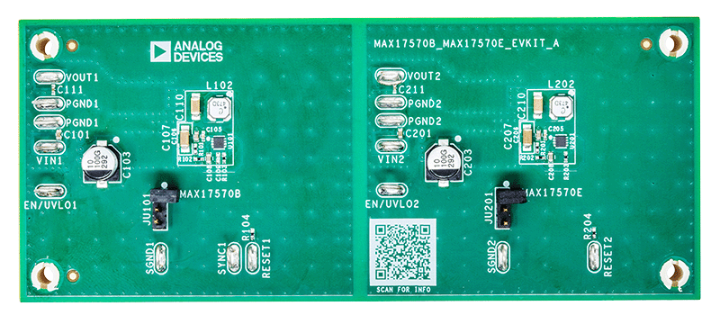 MAX17570B_MAX17570E_EVKIT Board Photo Top