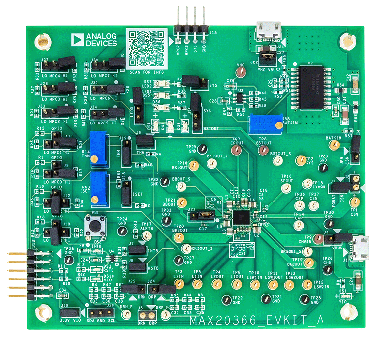 MAX20366EVKIT Board Photo Top View