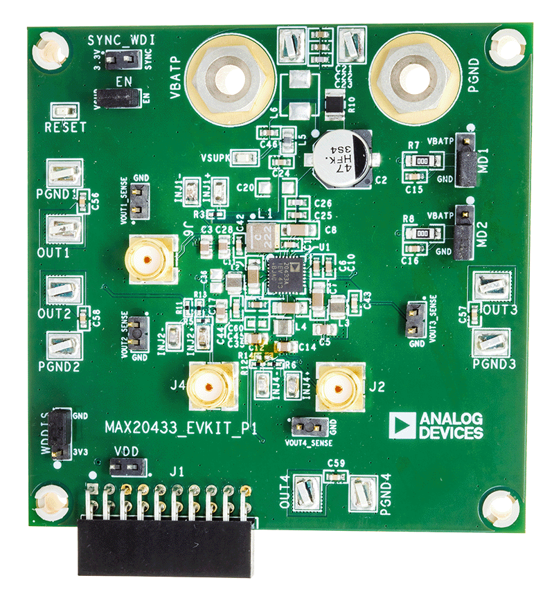 MAX20433EVKIT Board Photo Top View
