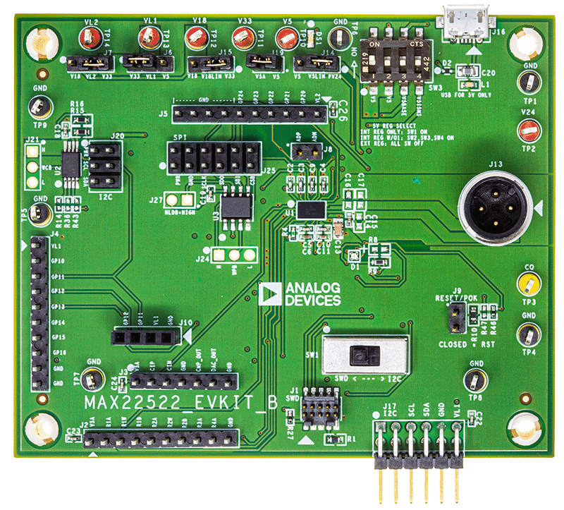 MAX22522EVKIT Board Photo Top View