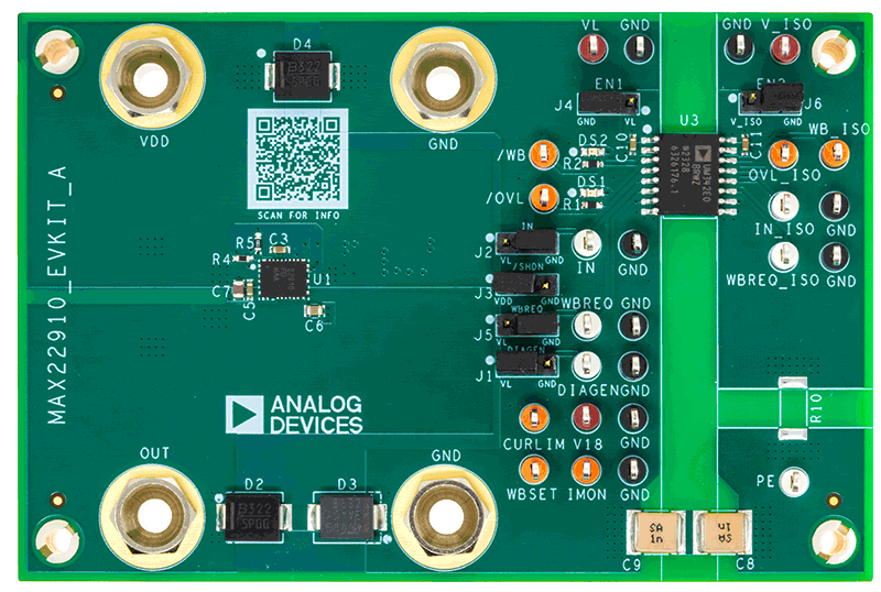MAX22910EVKIT Board Photo Top View