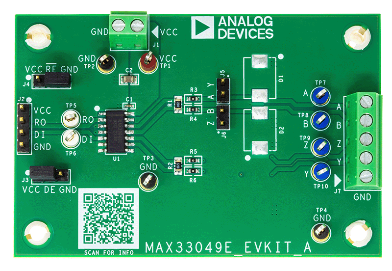 MAX33049EEVKIT Board Photo Top View