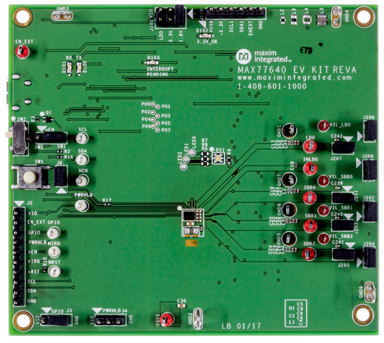 MAX77640EVKIT, MAX77641EVKIT: Board Photo