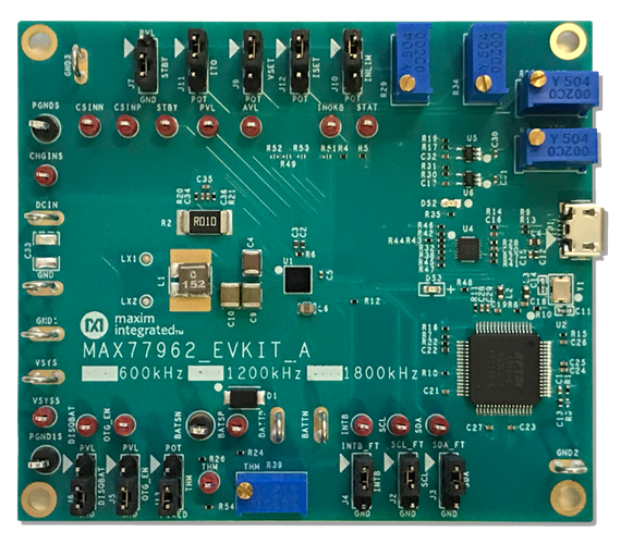 MAX77962EVKIT-06, MAX77962EVKIT-12: Board Photo