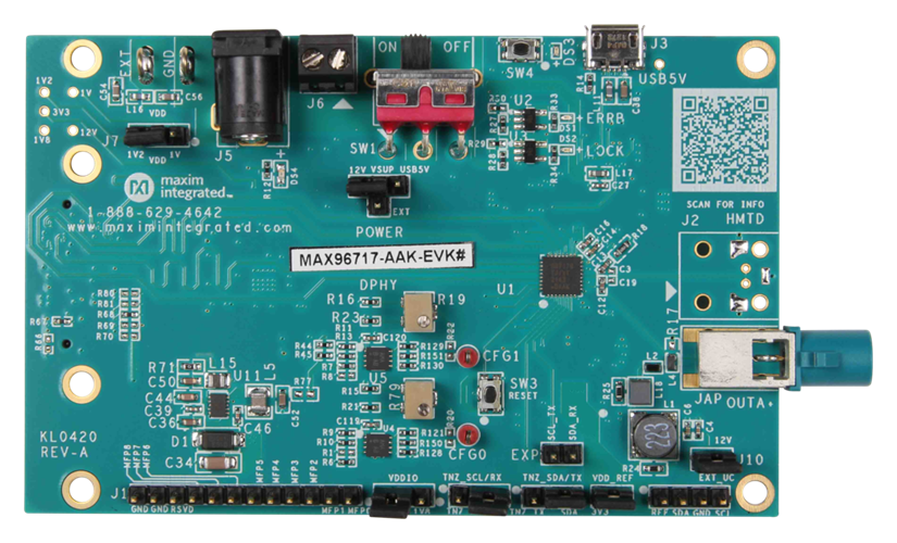 MAX96717EVKIT Board Photo Top View